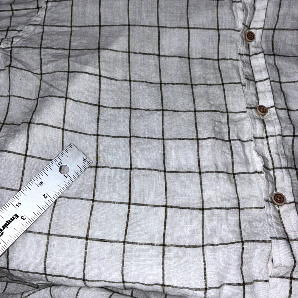 Cremieux Collection 100% Linen‎ Plaid Elbow Patch Long Sleeve Men Size XL - Picture 6 of 6